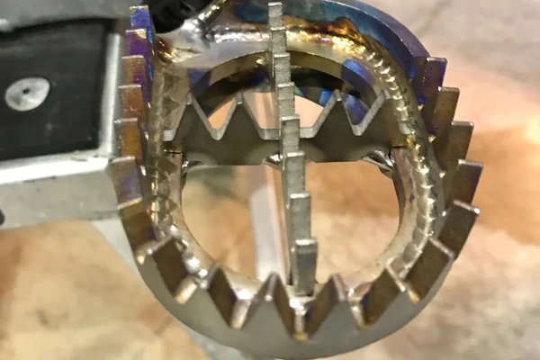 Titanium wide foot pegs Titanium wide foot pegs