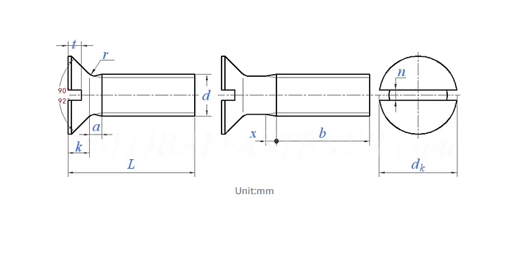 DIN963 m3 titanium bolts