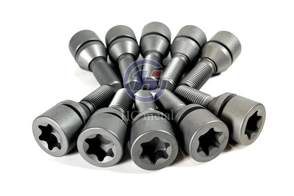 Titanium lug wheel bolts