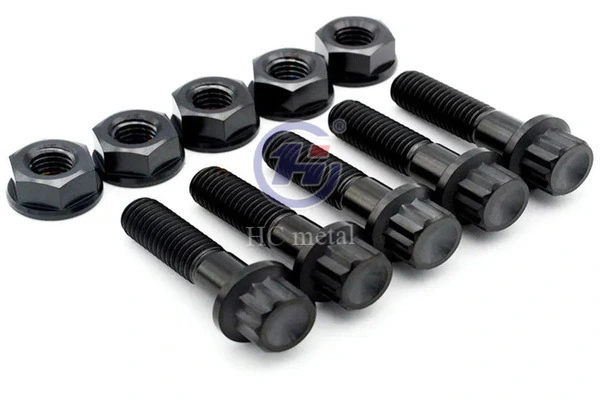 Titanium lug wheel bolts